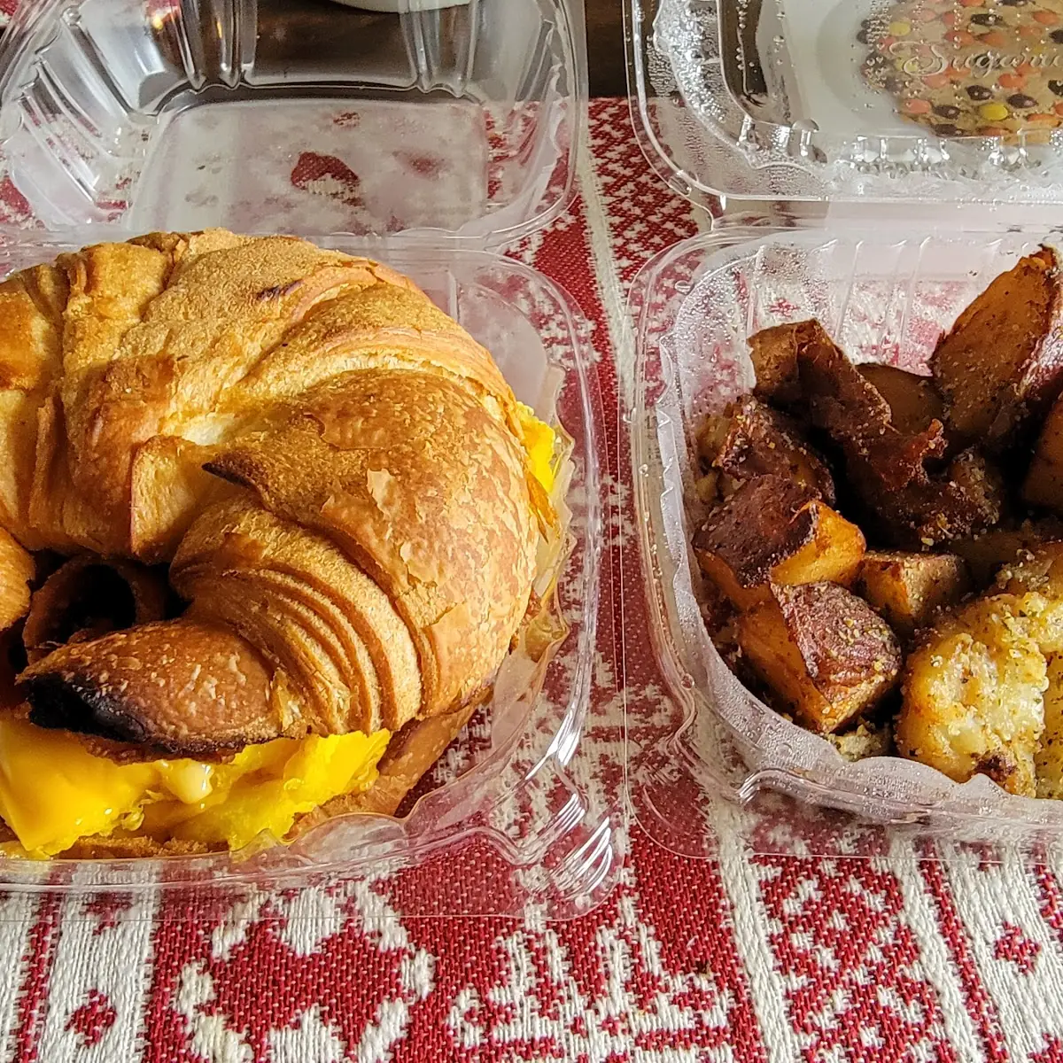 Bacon and Cheese Croissant with Potatoes