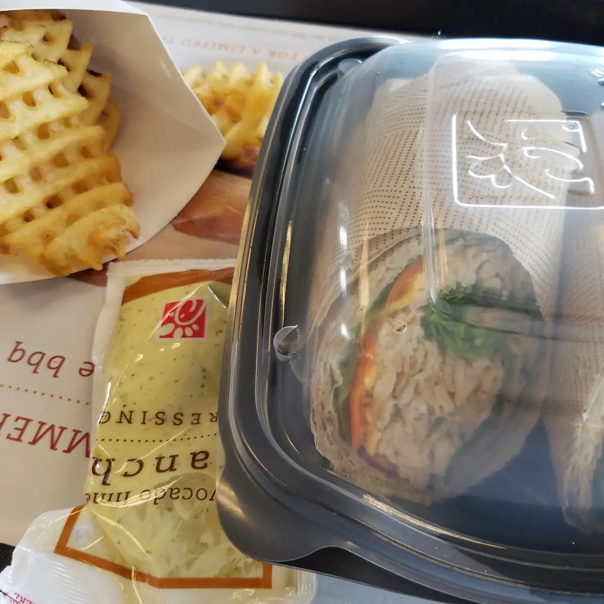 Chicken Wrap and Fries