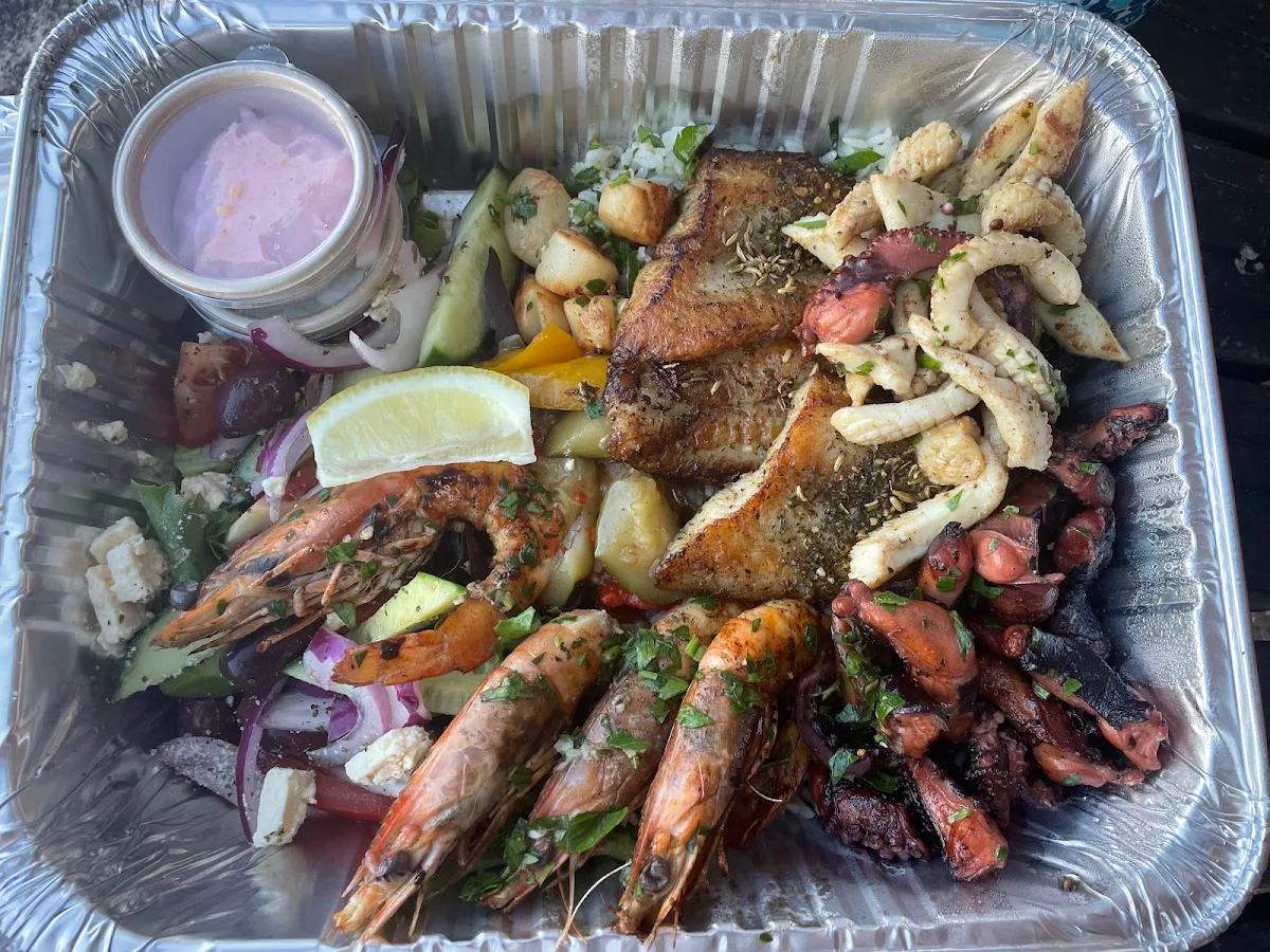 Grilled Seafood Platter, Cyprus Tree