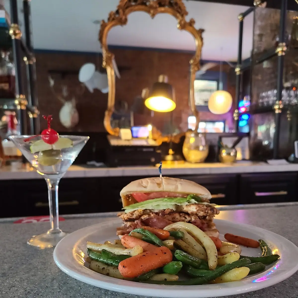 Chicken Club Sandwich with Mixed Vegetables