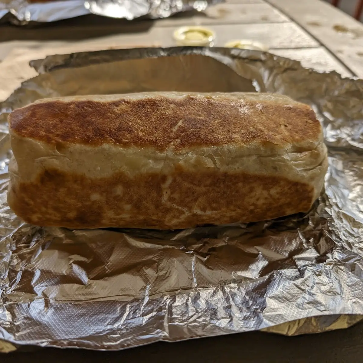 Toasted Burrito Wrapped in Foil
