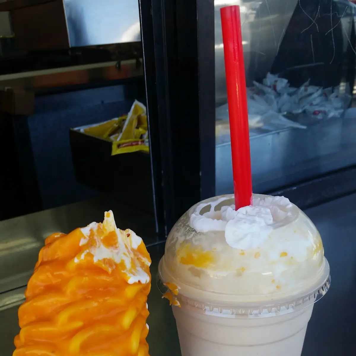 Orange Cream Cone and Milkshake