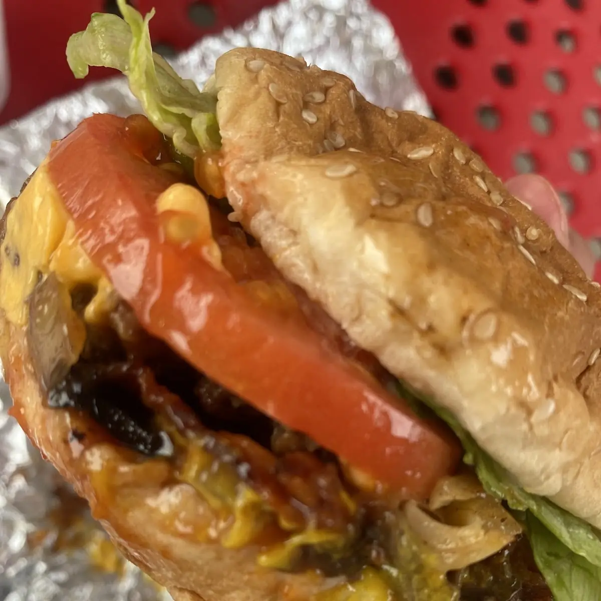Closeup Bacon Burger All the Way