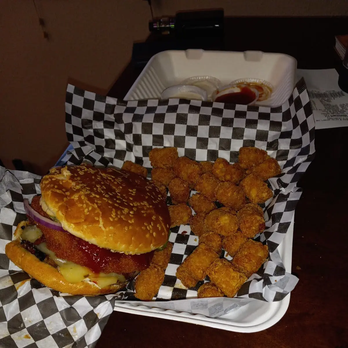 Hamburger with Onion Ring