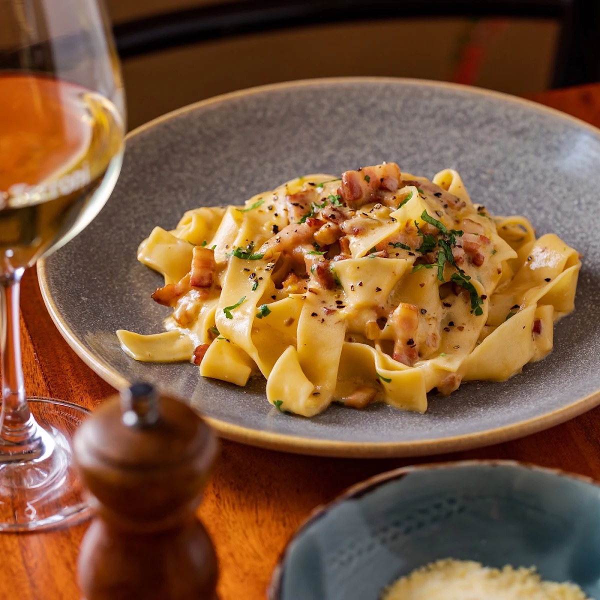 Papparedelle Carbonara, Cafe Terroni