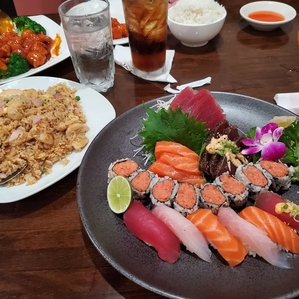 Sushi and Sashimi Combo Chicken Fried Rice