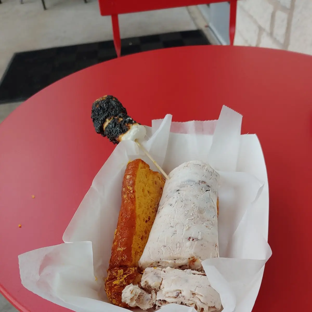 Monkey See Monkey Do on Donut with Toasted Marshmallow