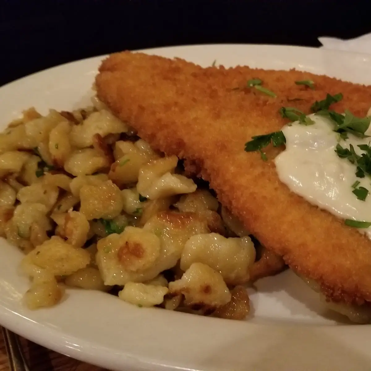 Jagerschnitzel with Spaetzle