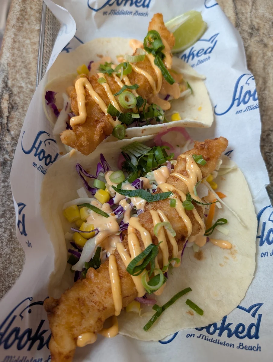 Fish Tacos, Hooked On Middleton Beach Fish & Chips