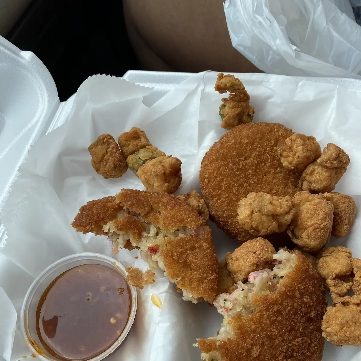 Crab Cakes Fried Okra