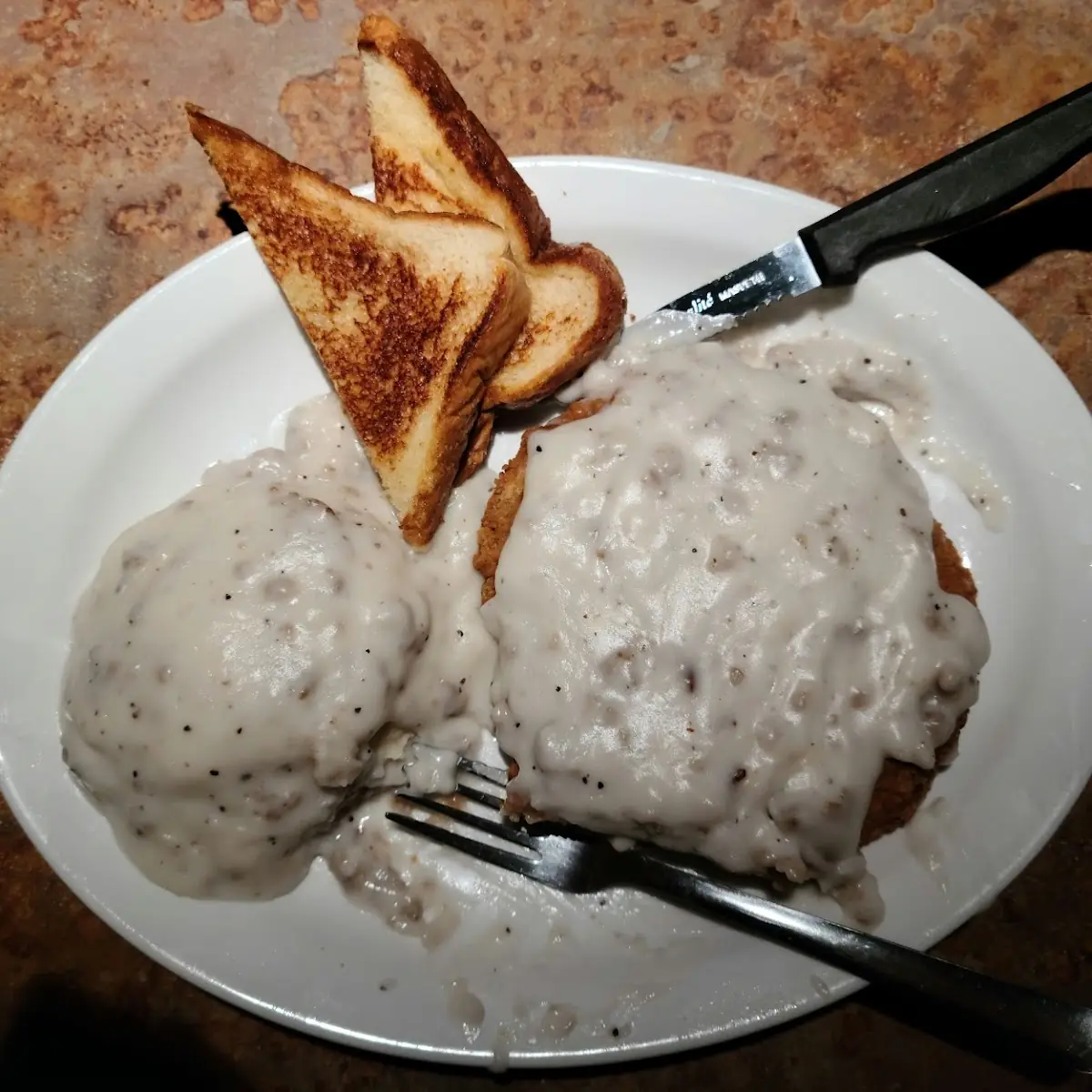 Chicken Fried Steak with Toast