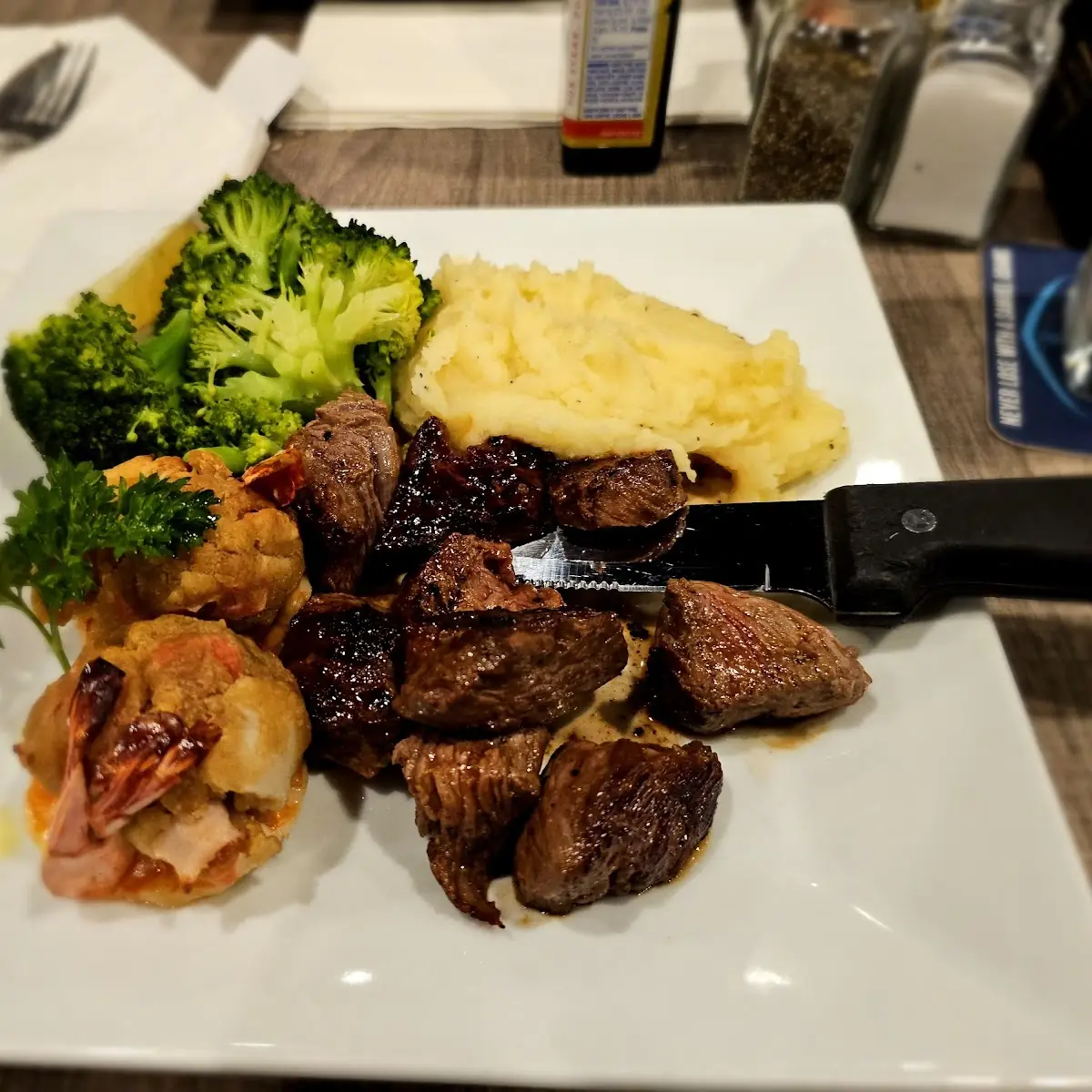 Tenderloin Tips and Stuffed Shrimp