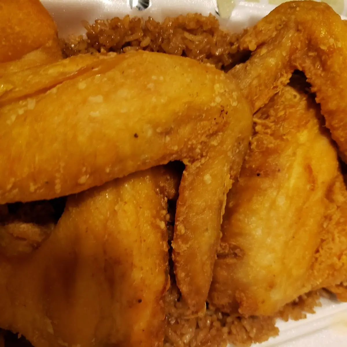 Fried Chicken Wings with Chicken Fried Rice