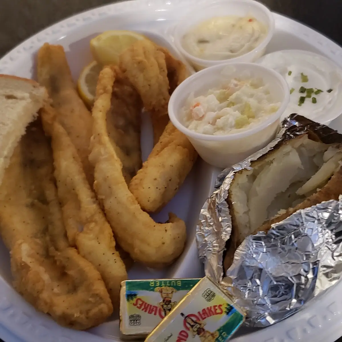 Perch with Baked Potato