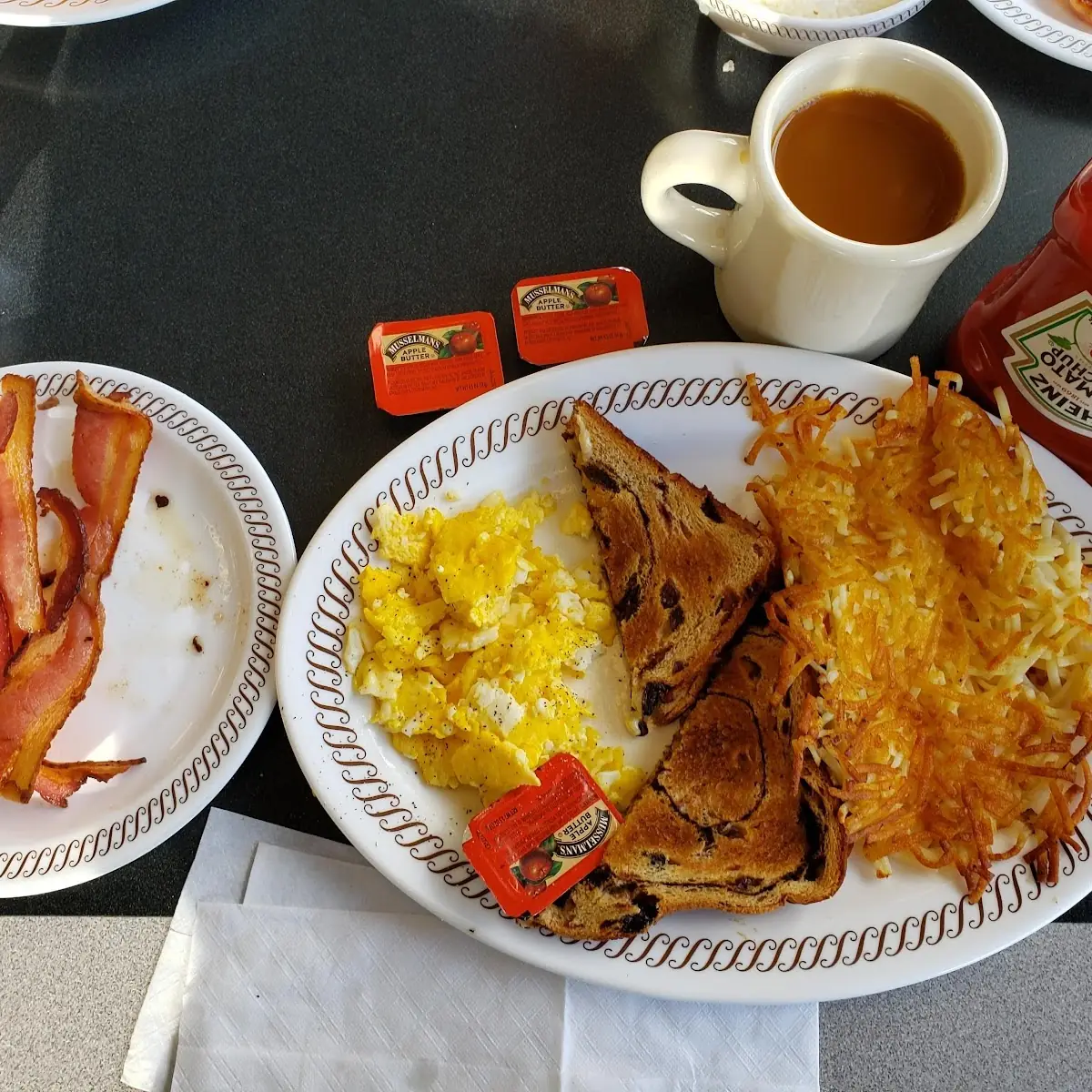 Two Egg Breakfastwith Raisin Toast and Hashbrowns