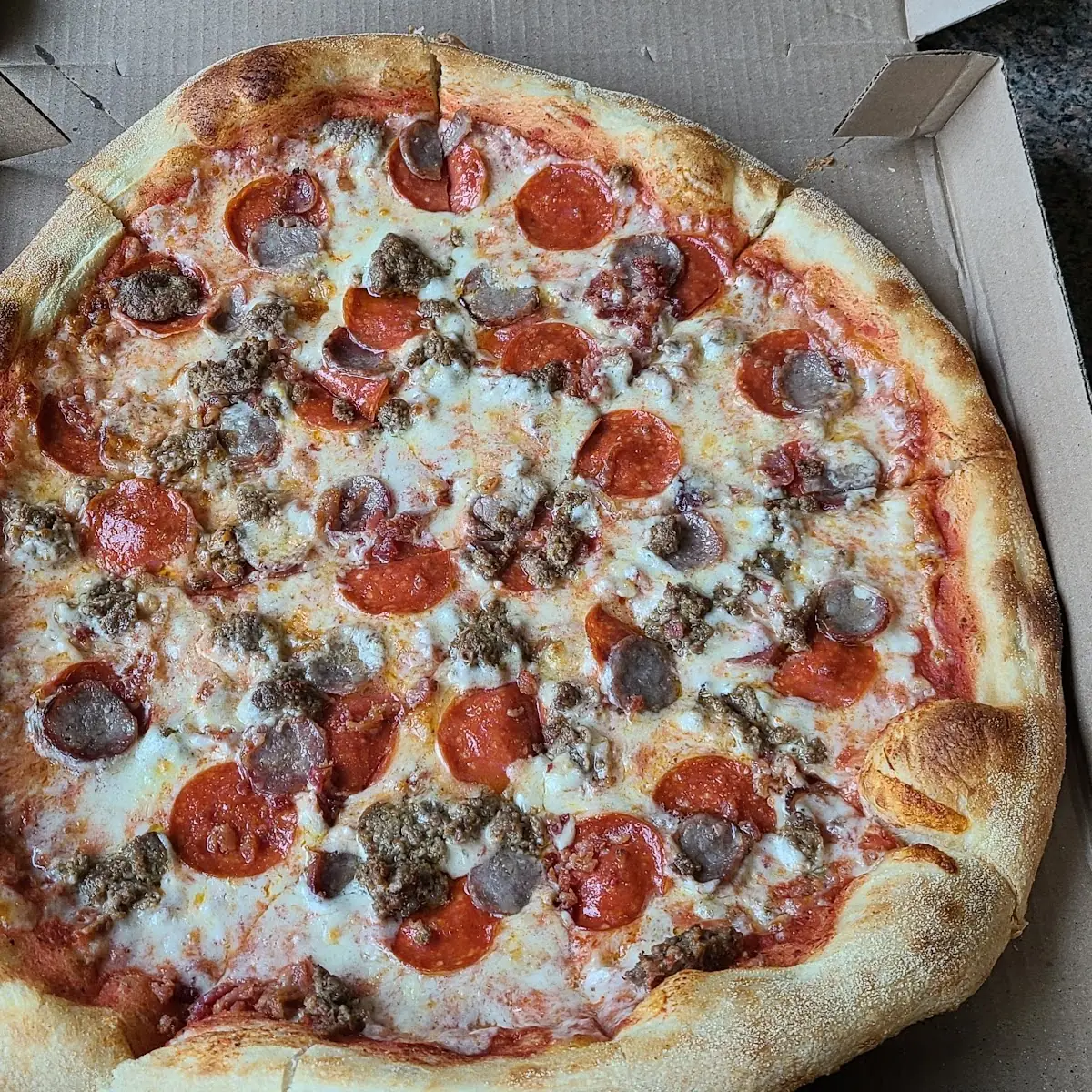 Half Sausage Half Pepperoni Pizza