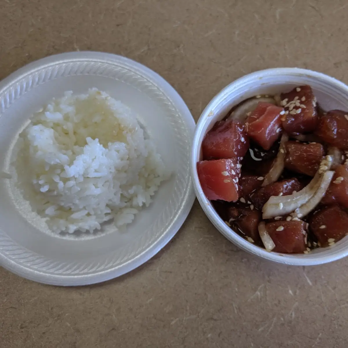 Poke with White Rice Bowl
