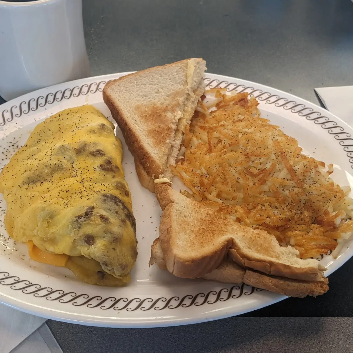 Sausage and Cheese Omelette W