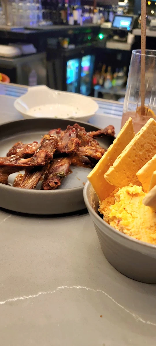 Duck Wings and Cheese Dip