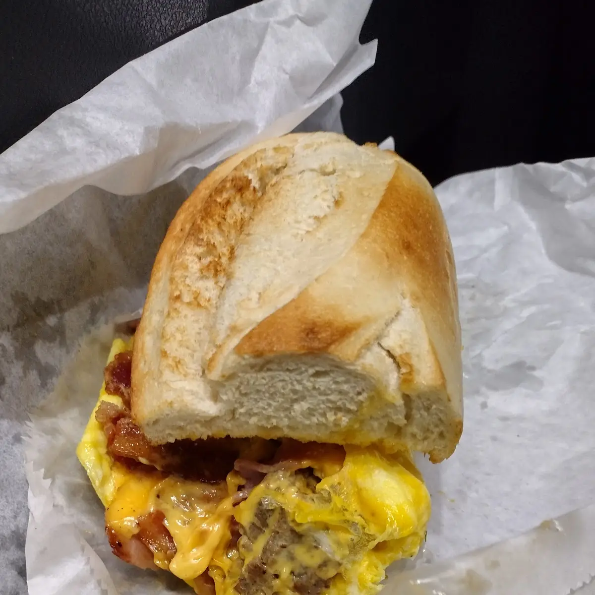 Bacon or Sausage Egg and Cheese