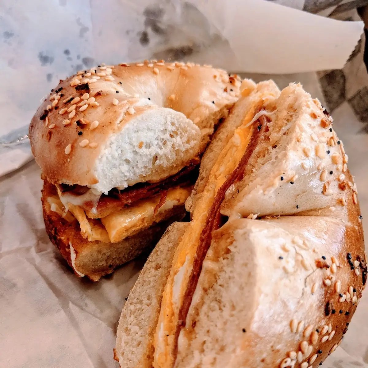 Taylor Ham Egg and Cheese Bagel