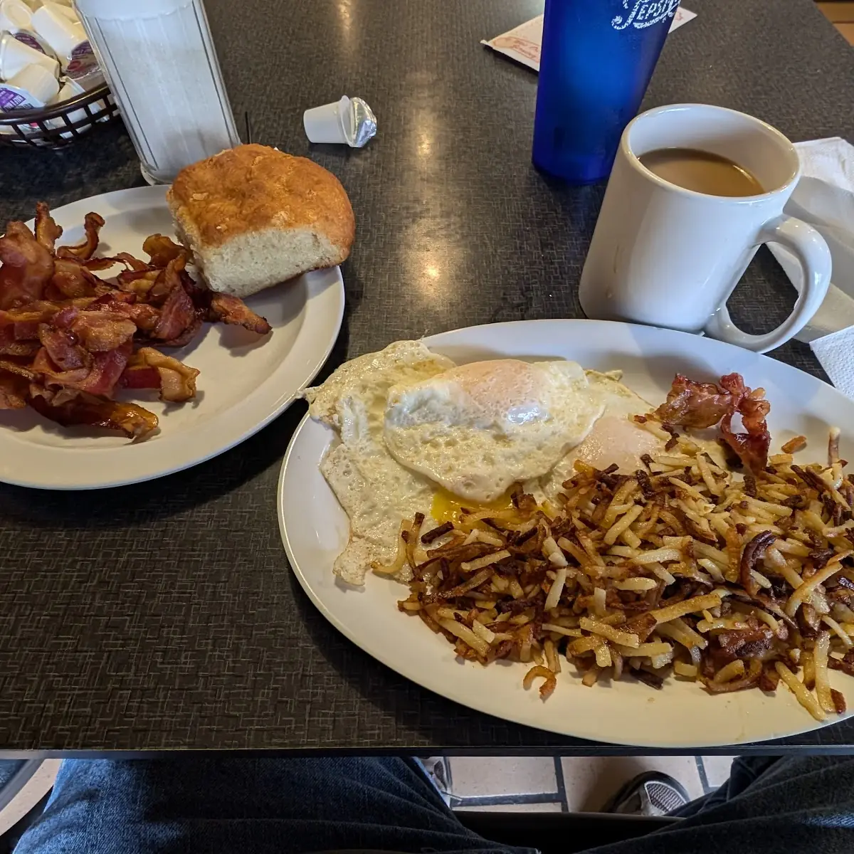 3 Eggs Hash Browns Biscuit and Bacon