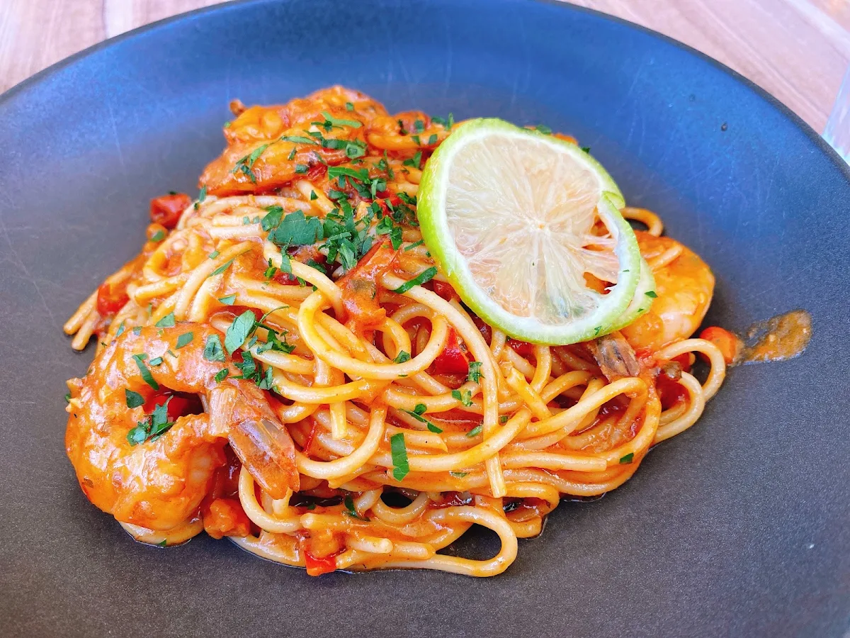 Chilli Prawn Spaghetti, M.Y. Roasting Cafe