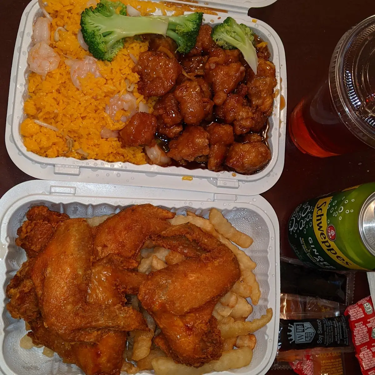 Orange Chicken with Shrimp Fried Rice