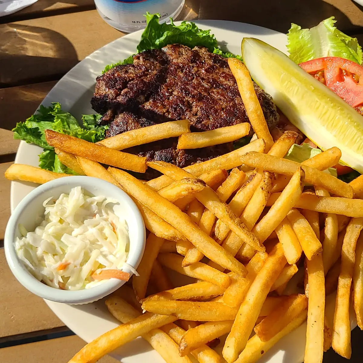Lettuce Wrap Burger and Fries