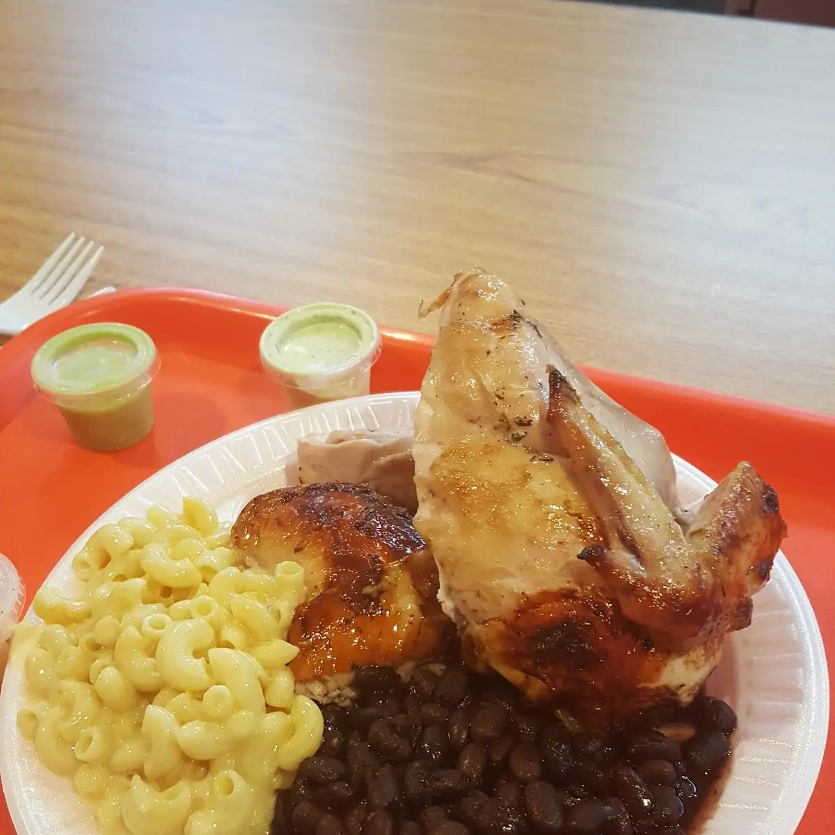 Whole Chicken w Black Beans and Mac & Cheese