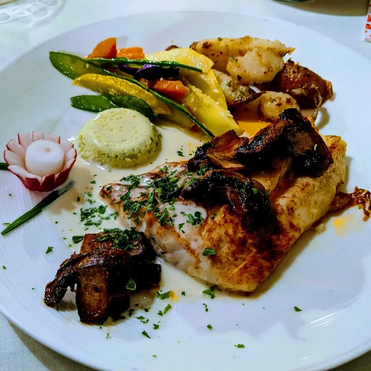 Broiled Rockfish with Sautéed Mushrooms