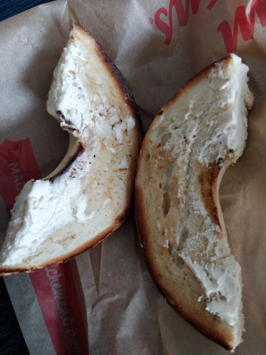 Plain Toasted Bagel with Cream Cheese