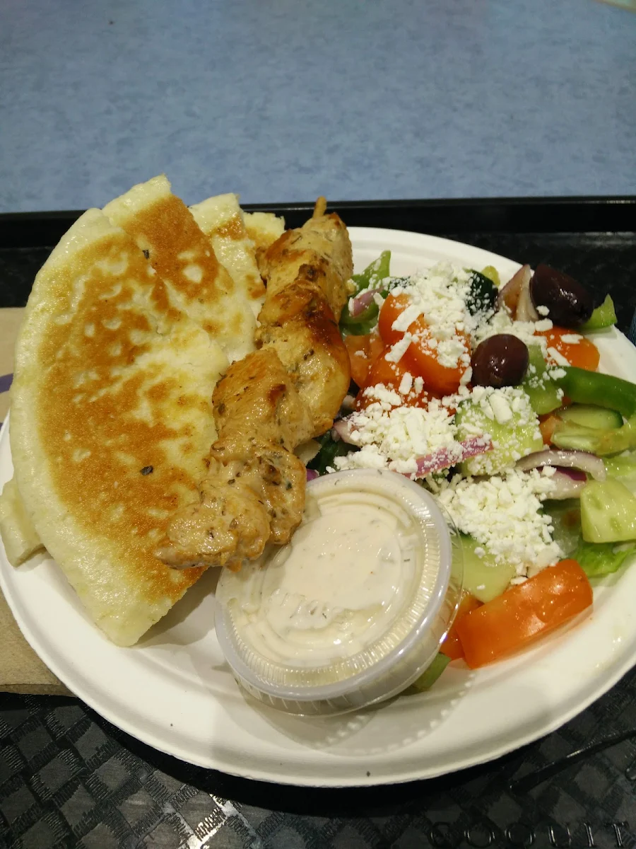 Souvlaki and Salad Combo, OPA! of Greece Coquitlam