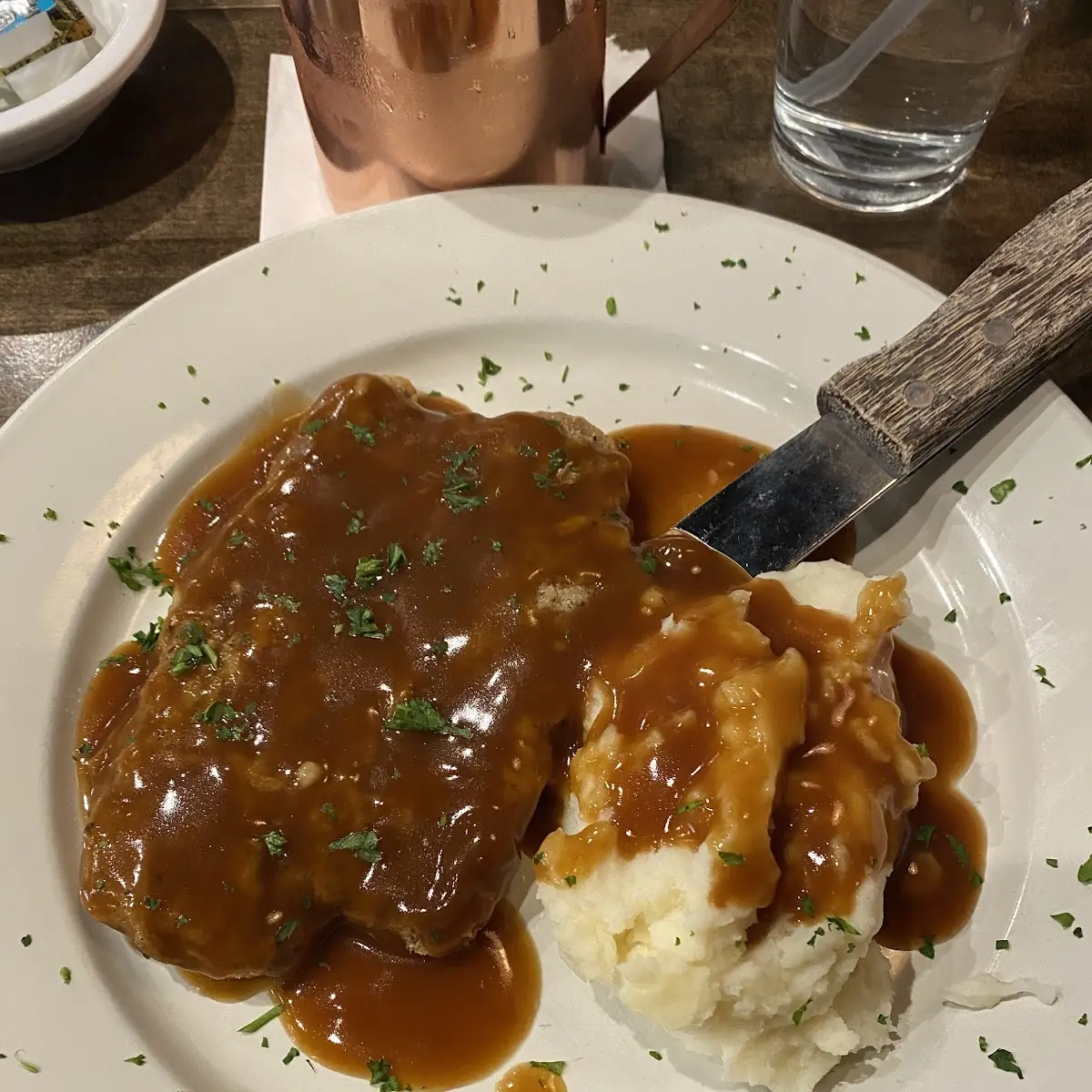 Hamburger Steak and Mashed Potatoes with Gravy