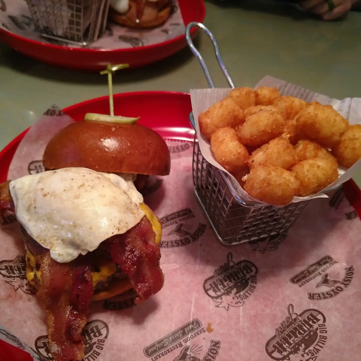 Bacon Burger with Tots