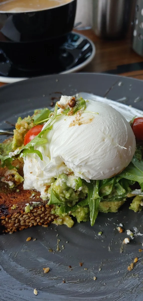 Smashed Avo with Poached Eggs, Public Cafe.