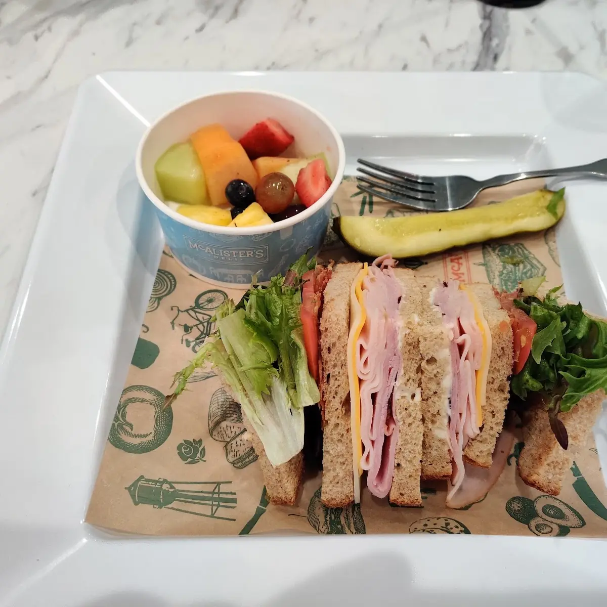 Turkey Club and Fresh Fruit