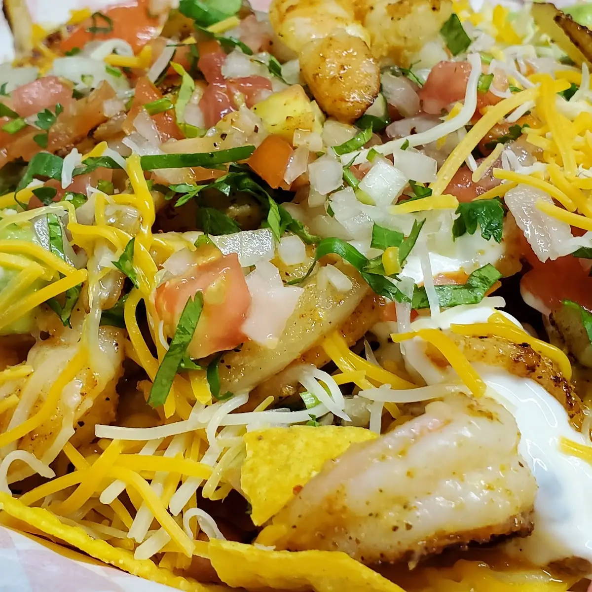 Nachos Supreme with Shrimp