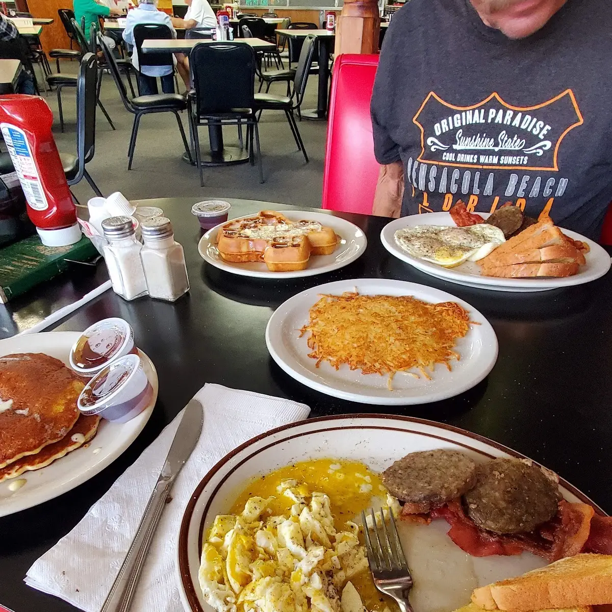 Two Big Breakfasts One w Waffle One w Pancakes