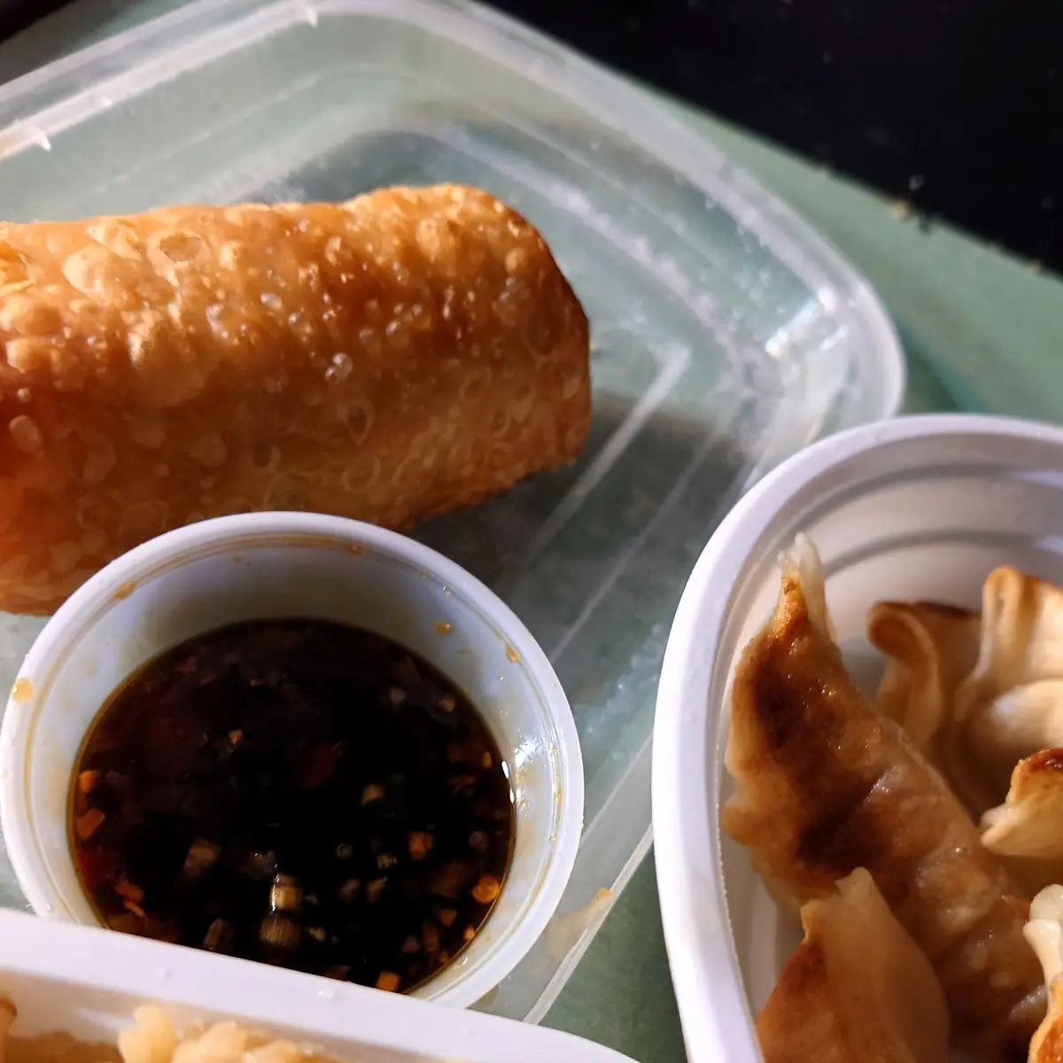 Egg Rolls and Fried Dumplings and Pork Fried Rice