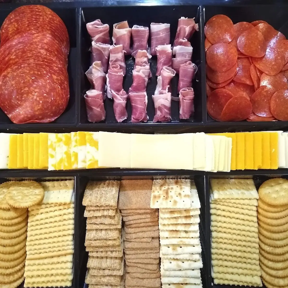 Cheese Crackers Pepperoni and Prosciutto Platter