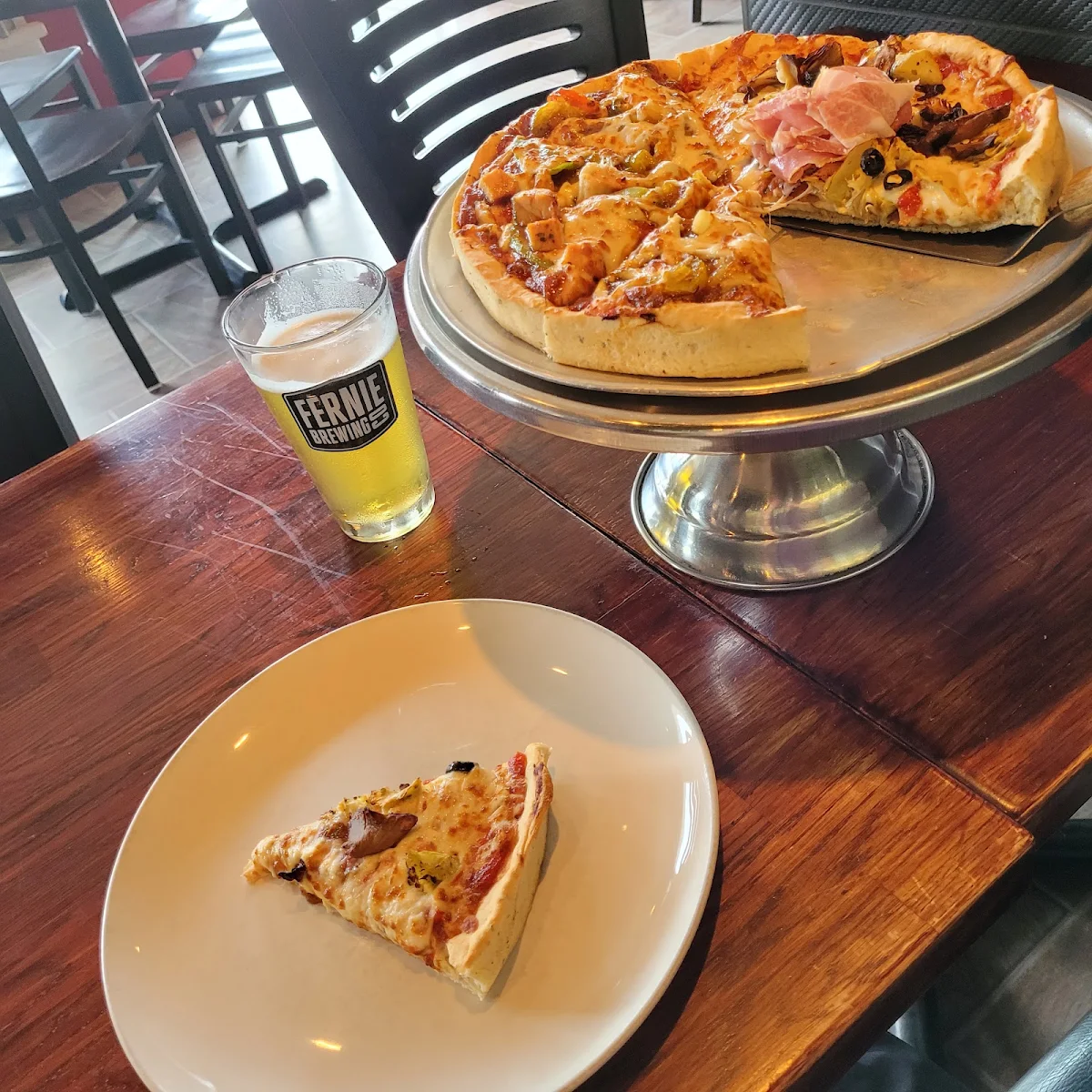 Half Quattro Stagioni and Half Shultz Pizza
