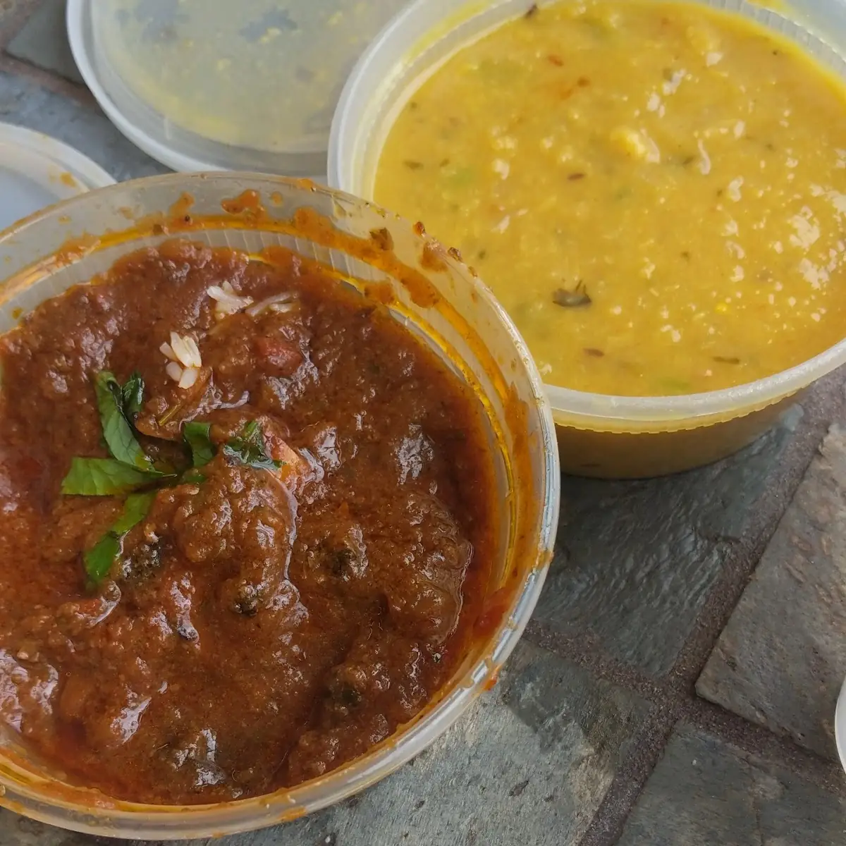 Goat Curry and Dal Tadka
