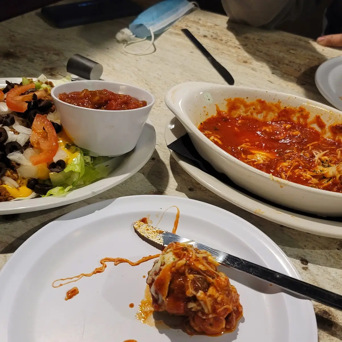 Meatballs Appetizer & Small Taco Salad