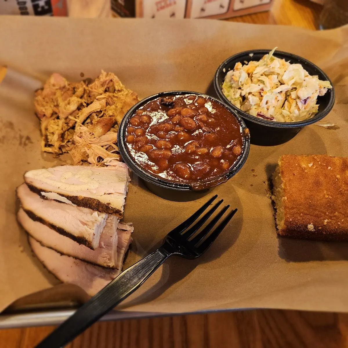 Sliced Brisket and Mac and Cheese