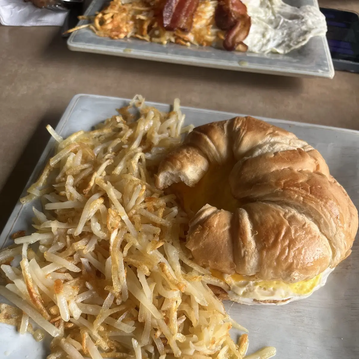 Sausage Egg and Cheese Croissant Sandwich