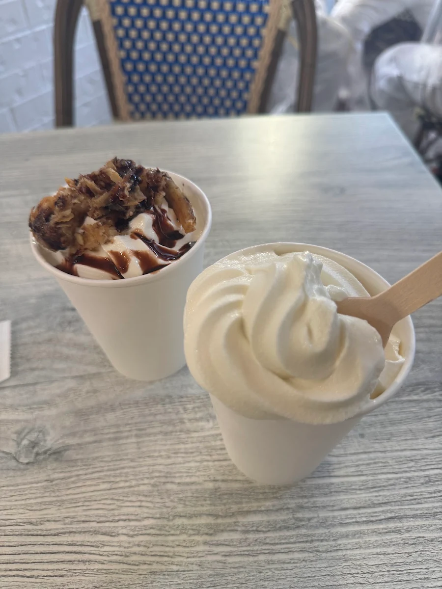 Different Flavors Every Day of Sweet Yoghurt Based Soft Serve, Farma Greek