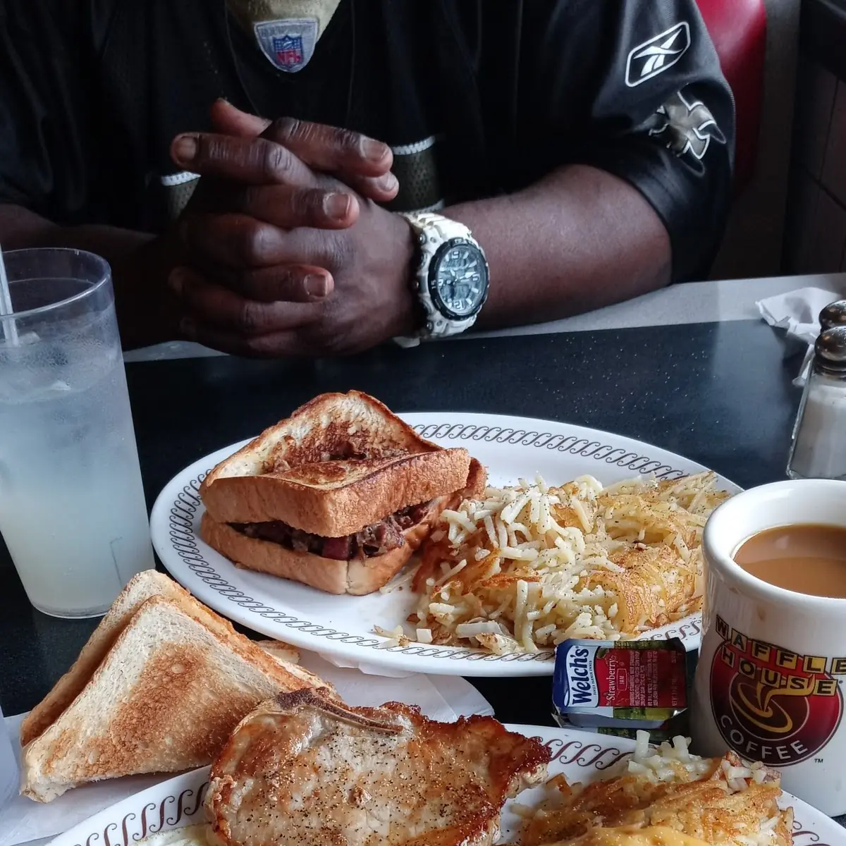 Pork Chop and Eggs & a Philly Cheesesteak Sandwich