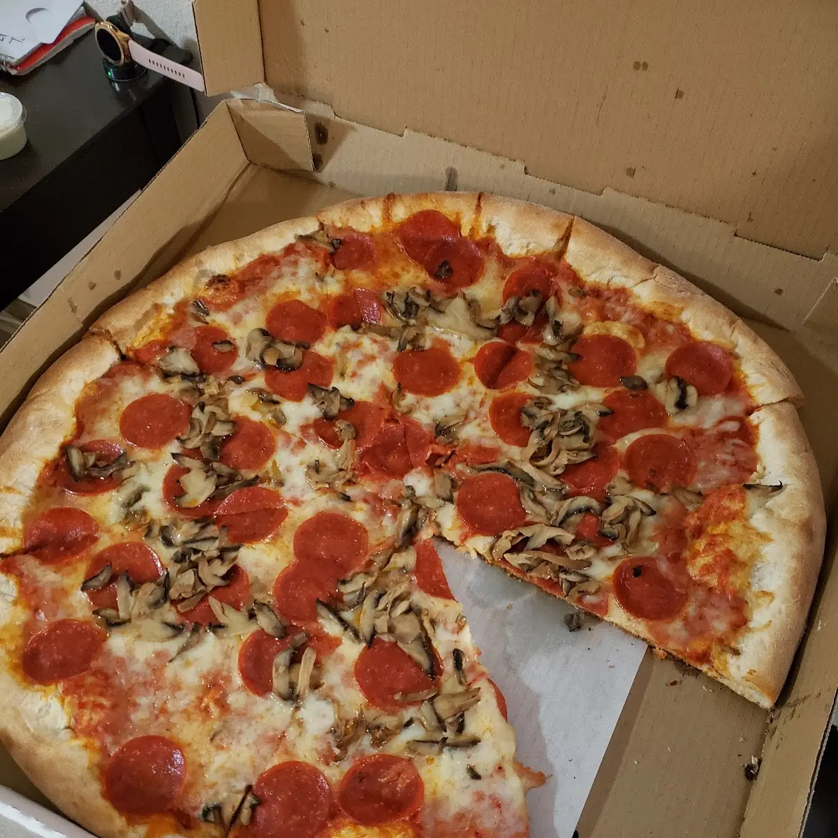 Pepperoni and Mushroom Pizza
