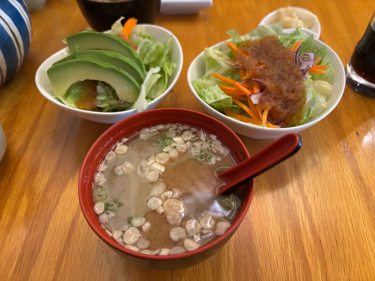 Miso Soup and Salad, Mikado Japanese Restaurant